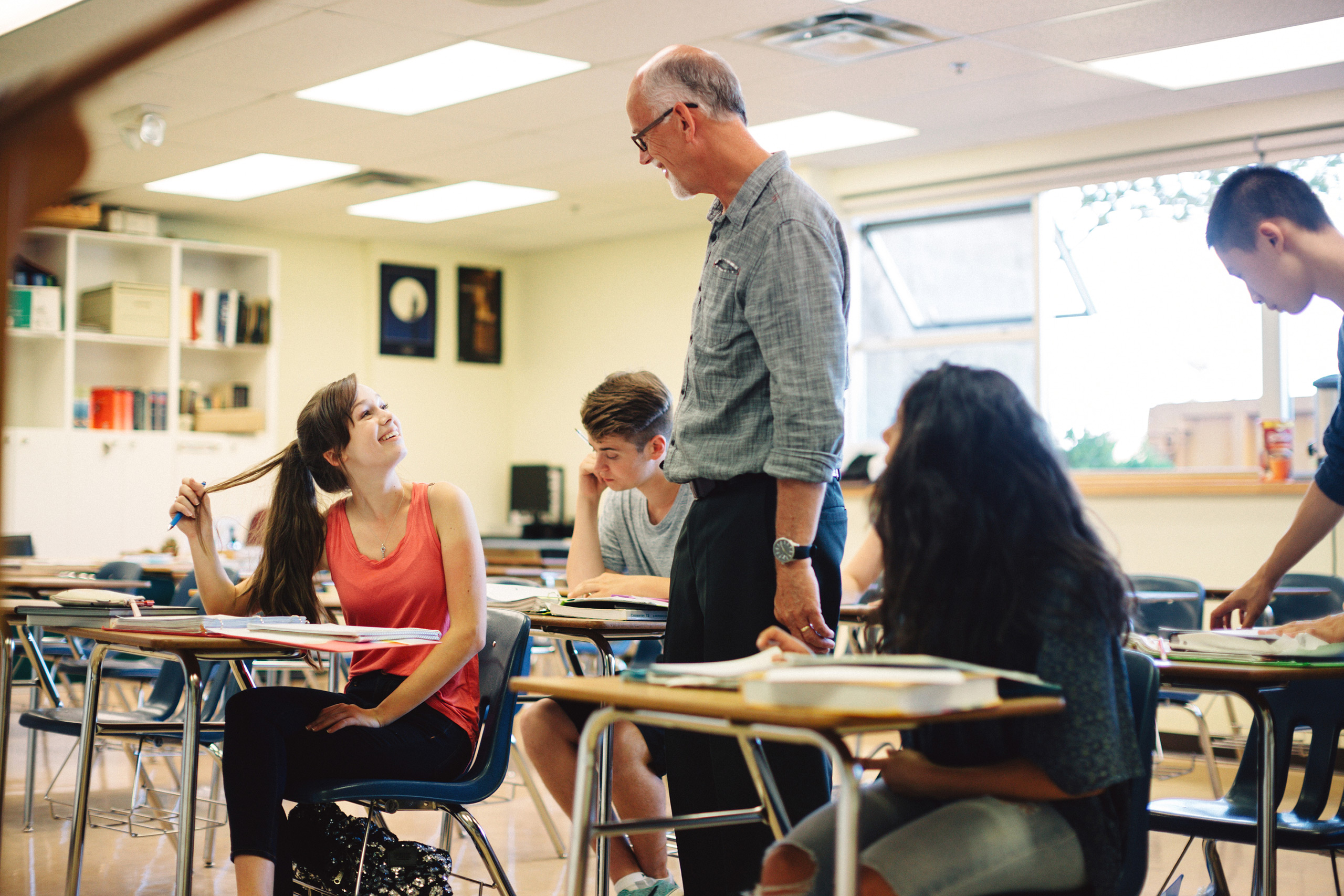 Teacher and student talking