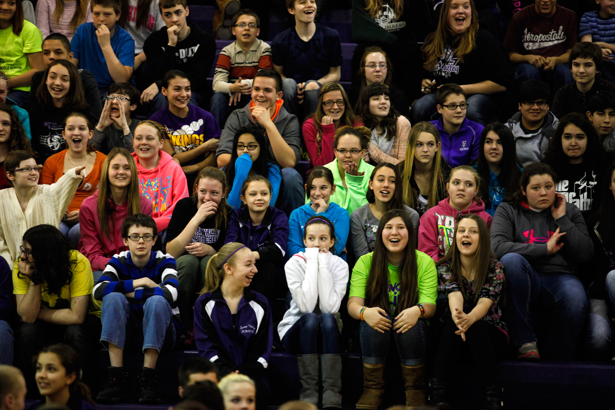 Students on bleachers